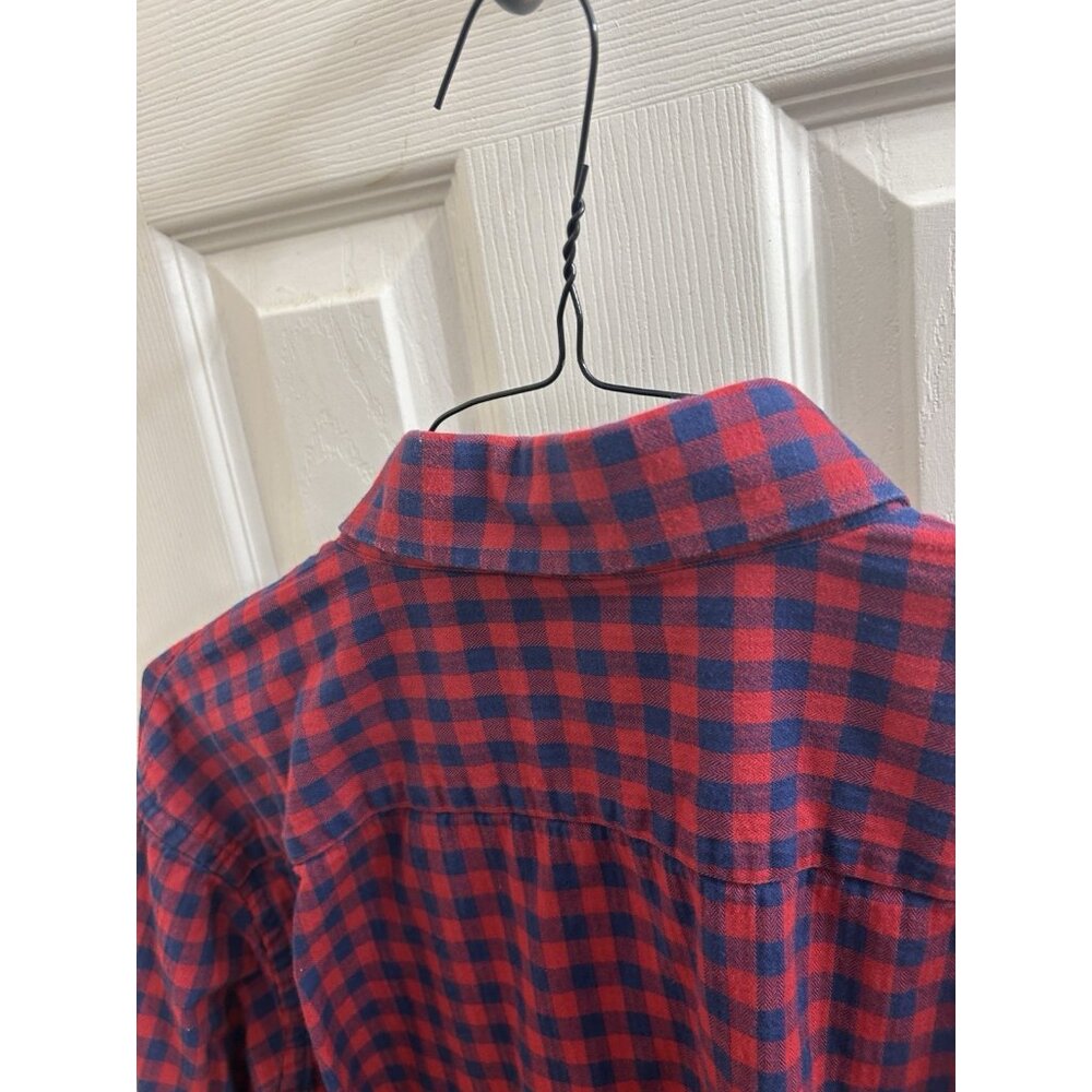 Ledbury Button Down Shirt Long Sleeve Red Blue Plaid Cotton Men’s 17 Tailored - Picture 8 of 9